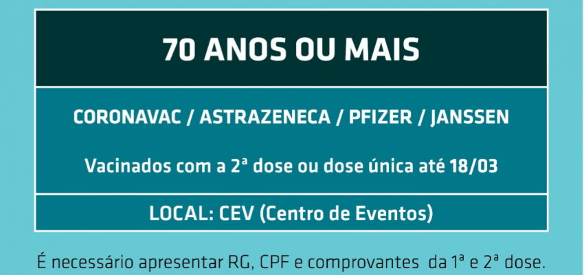 Chapecó iniciará dose de reforço na próxima semana