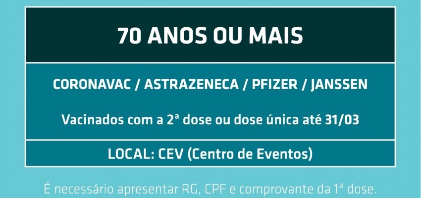 Chapecó está vacinando adolescentes, reforço e segunda dose