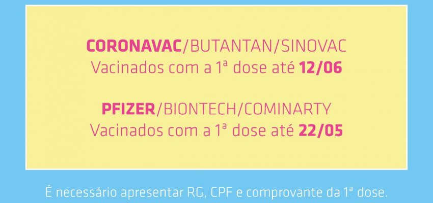 Vacina: datas m&iacute;nimas para segunda, terceira e quarta doses s&atilde;o atualizadas