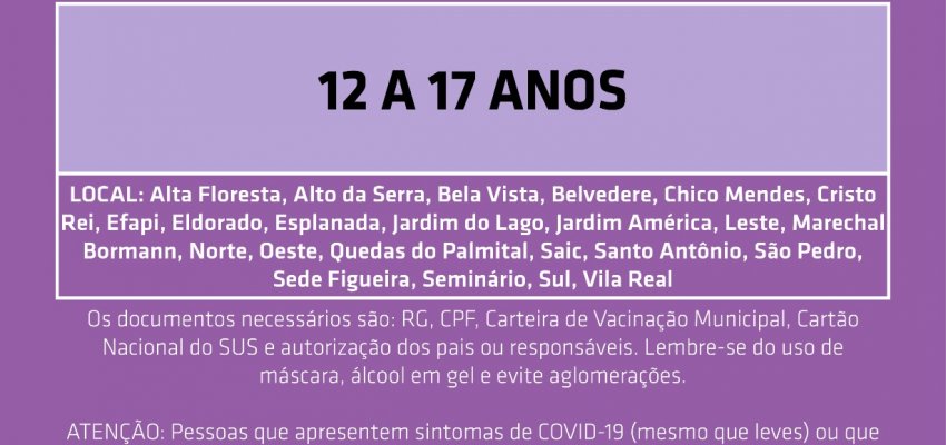 Vacinação é reaberta para primeira dose de adolescentes e segunda dose