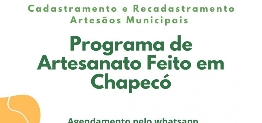 Prazo para cadastro de artes&atilde;os abre nos pr&oacute;ximos dias em Chapec&oacute;