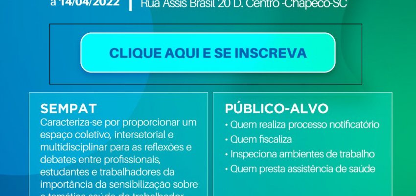 Abertas inscri&ccedil;&otilde;es para evento sobre sa&uacute;de do trabalhador