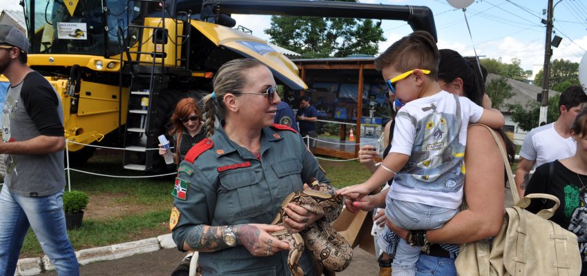 Jiboia circula pelo parque no &uacute;ltimo dia de Efapi