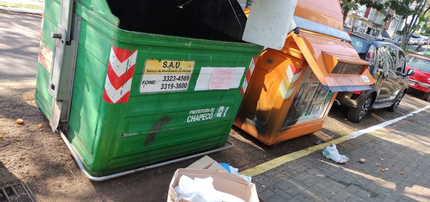 Chapecó regulamenta coleta de material reciclável em área de contêineres