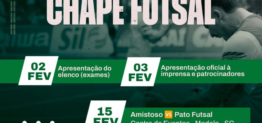 Chapecoense Futsal confirma realiza&ccedil;&atilde;o de amistosos