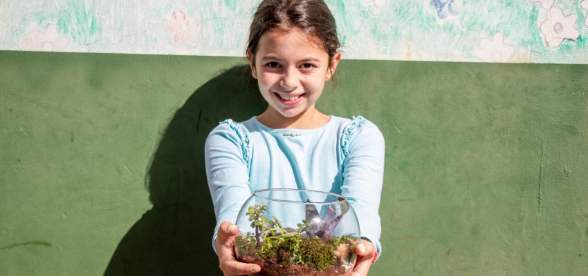 Estudantes da EBM Jacob Gisi constroem terr&aacute;rios e aprendem sobre ciclo da &aacute;gua