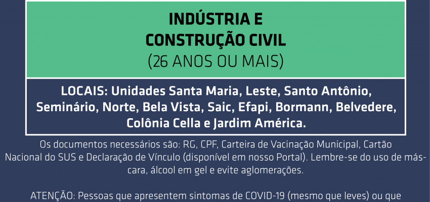 Abre novo agendamento para a ind&uacute;stria e constru&ccedil;&atilde;o civil