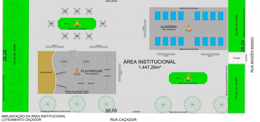 Loteamento Ca&ccedil;ador ter&aacute; pra&ccedil;a e &aacute;rea verde para caminhada