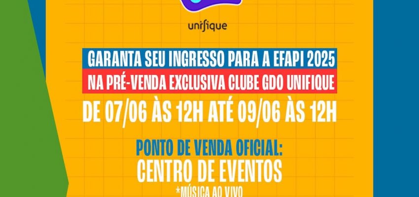 Efapi 2025: Comiss&atilde;o Organizadora divulga venda de ingressos