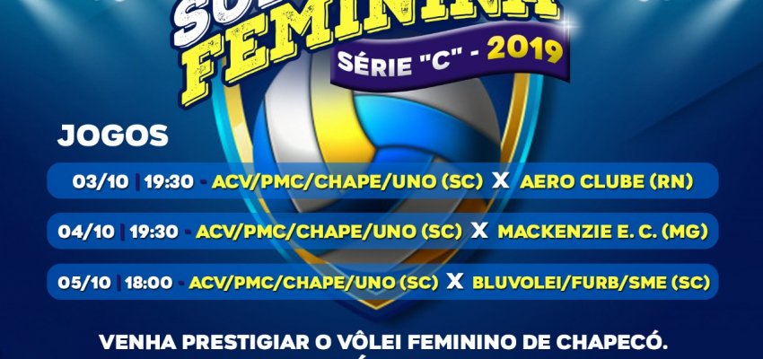 Chapec&oacute; sedia primeira etapa da Super Liga C de v&ocirc;lei feminino