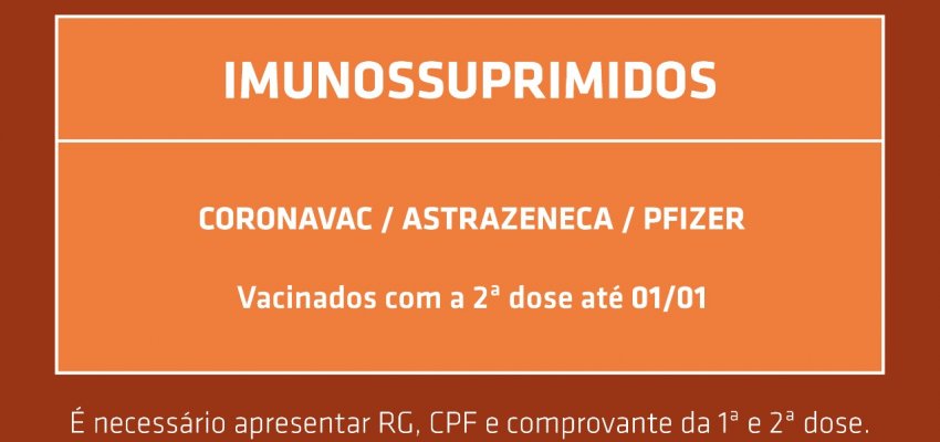 Secretaria de Saúde altera data do reforço da vacina contra Covid