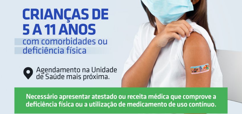 Vacinas: inicia a aplicação de primeira dose em crianças
