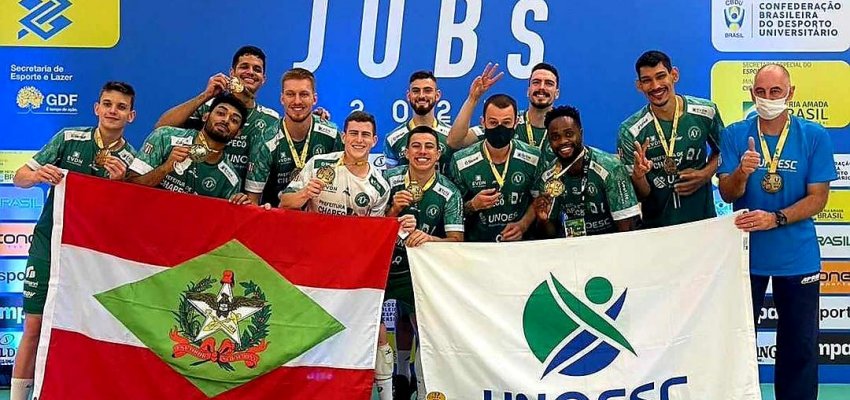 Chapecó teve título no vôlei e medalha do judô, nos JUBs