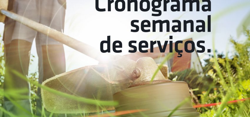 CRONOGRAMA SEMANAL DA INFRAESTRUTURA 