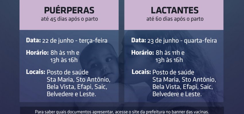 Lactantes e puérperas precisam apresentar prescrição médica para vacinar