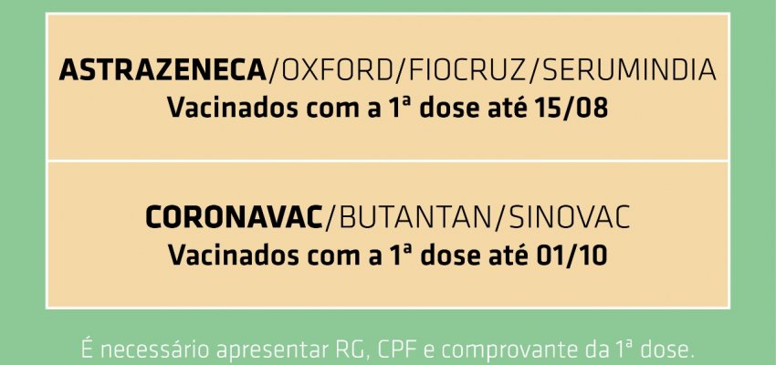Vacinação segue com segunda dose e reforço para profissionais de saúde