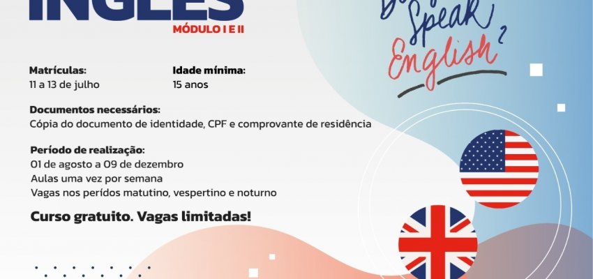 Iniciam as matr&iacute;culas para Curso b&aacute;sico de ingl&ecirc;s da Secretaria de Educa&ccedil;&atilde;o