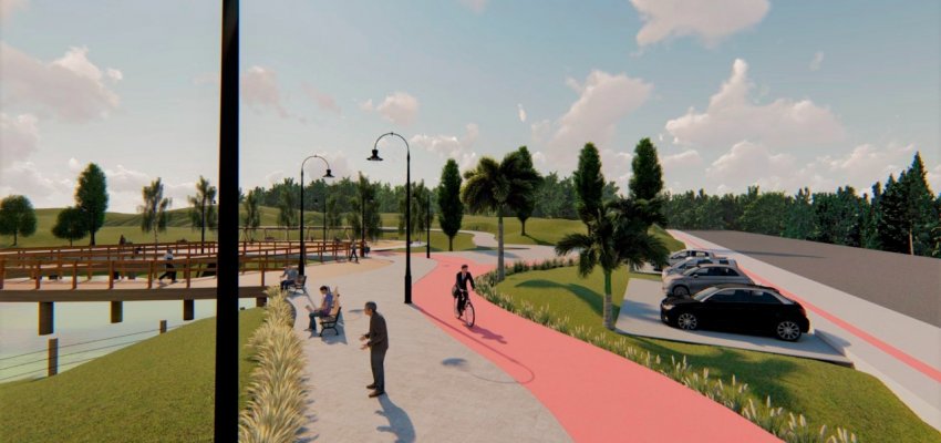 Belvedere ter&aacute; Parque, Arena Multiuso e asfalto