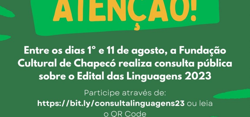 Funda&ccedil;&atilde;o Cultural de Chapec&oacute; realiza consulta p&uacute;blica sobre o Edital das Linguagens