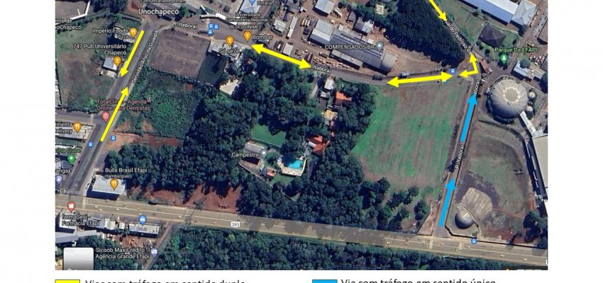Mudan&ccedil;a no tr&acirc;nsito pr&oacute;ximo ao Parque da Efapi durante a Mercoagro