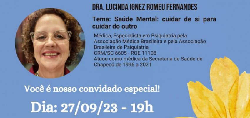Conversa sobre Sa&uacute;de Mental acontecer&aacute; na quarta-feira em Chapec&oacute;