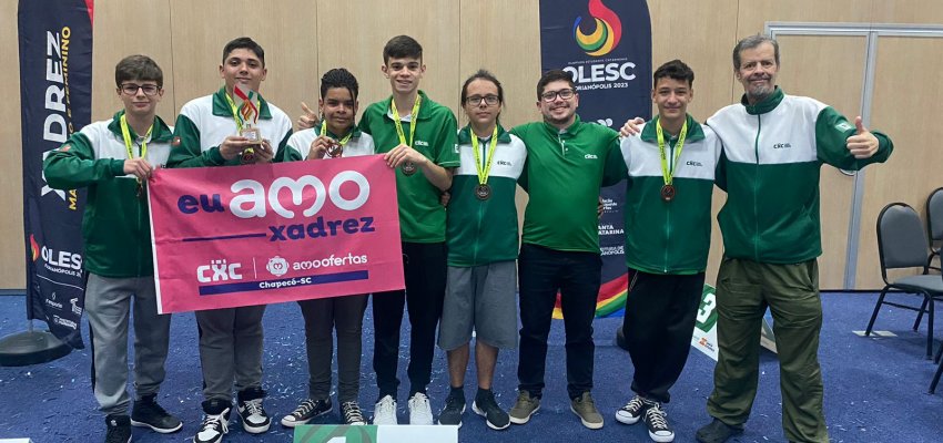 Xadrez masculino de Chapecó conquista o terceiro lugar geral na 22ª Olesc