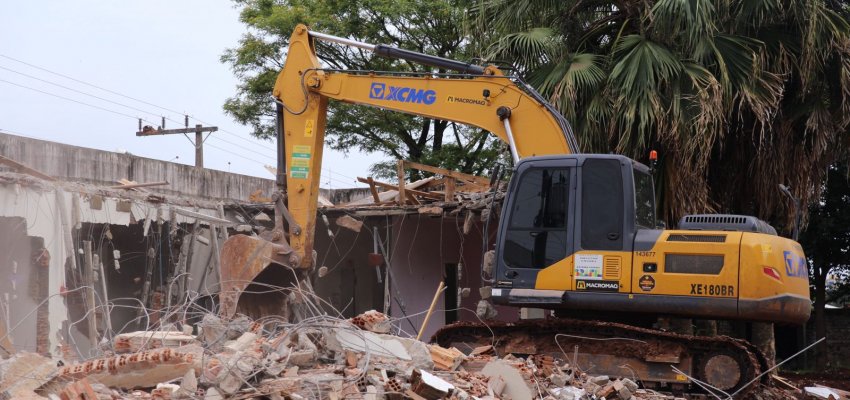 Antiga unidade de saúde Efapi é demolida para construção do novo Centro Integrado