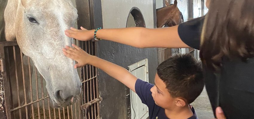 Centro de Conviv&ecirc;ncia Efapi propicia passeio a cavalo na Pol&iacute;cia Militar