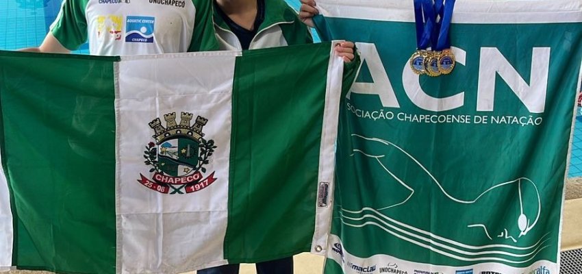 Prefeitura/ACN conquista 4 ouro no Estadual e tem um nadador tricampe&atilde;o catarinense