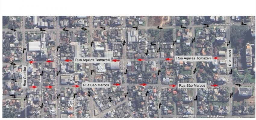 Duas ruas terão mão única no bairro Santa Maria