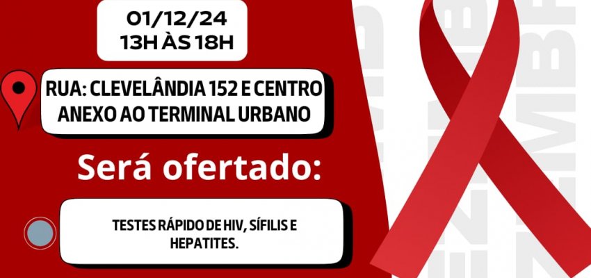 Secretaria de Saúde fará testagem e orientação no Dia Mundial de luta contra a AIDS