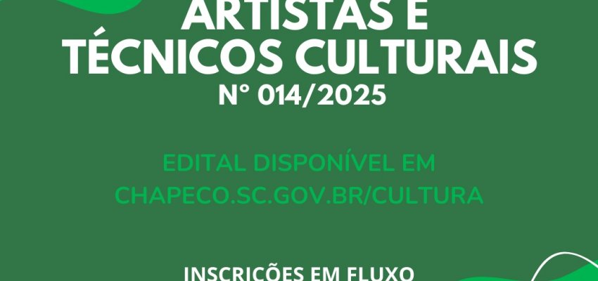 Prefeitura lan&ccedil;a tr&ecirc;s editais para a &aacute;rea cultural, somando R$ 2 milh&otilde;es