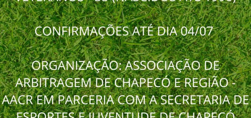 Inscri&ccedil;&otilde;es para Campeonato Municipal de Futebol encerram no dia 04 de julho