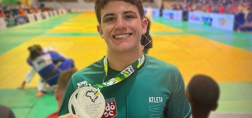 Atleta chapecoense Guilherme Tomaz &eacute; vice-campe&atilde;o brasileiro de jud&ocirc;