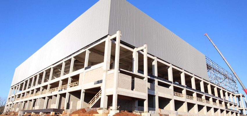 Obras da Arena Cl&aacute;udio Brito, no Belvedere, est&atilde;o em 50%