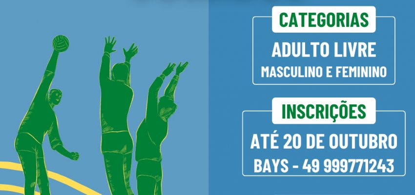 Inscrições abertas para o Campeonato Municipal de Voleibol