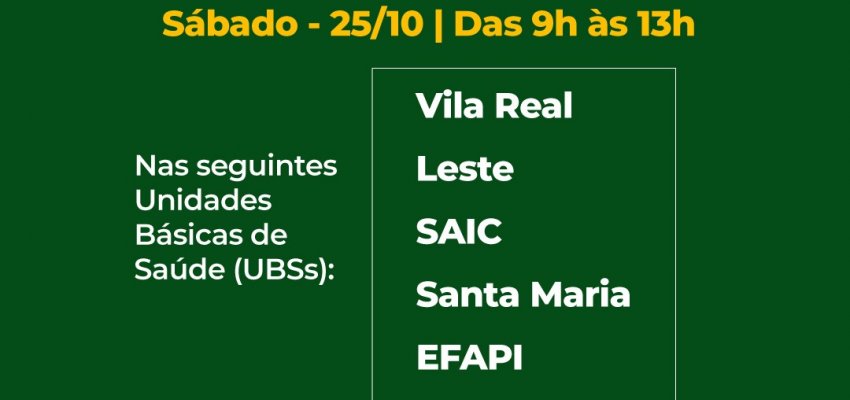 Chapecó realiza Dia D de Multivacinação neste sábado