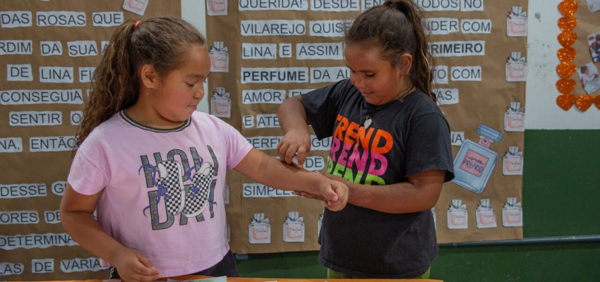 EBM Manira Sartori desenvolve projeto que relaciona os sentidos ao processo de alfabetização no 1º a