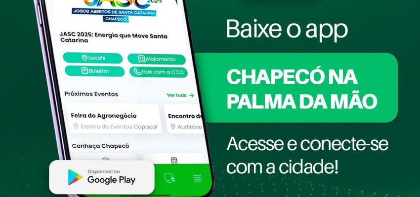 Prefeitura de Chapec&oacute; lan&ccedil;a aplicativo que serve para os JASC e para a popula&ccedil;&atilde;o