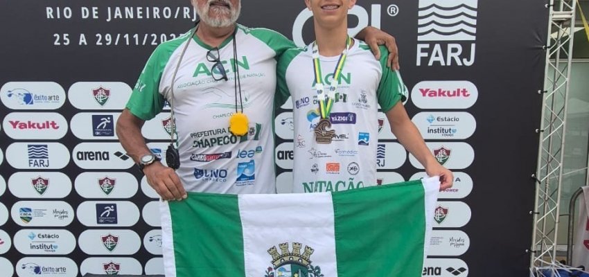 Nadador da Prefeitura de Chapecó/ACN é vice-campeão brasileiro