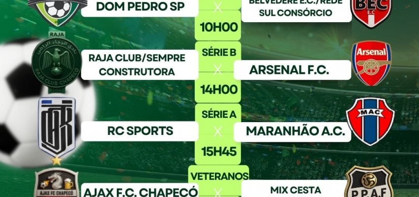 Semifinais do Campeonato Municipal de Futebol de Campo de Chapec&oacute; acontecem neste domingo