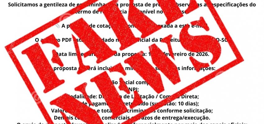 Prefeitura de Chapec&oacute; alerta para golpes com licita&ccedil;&otilde;es