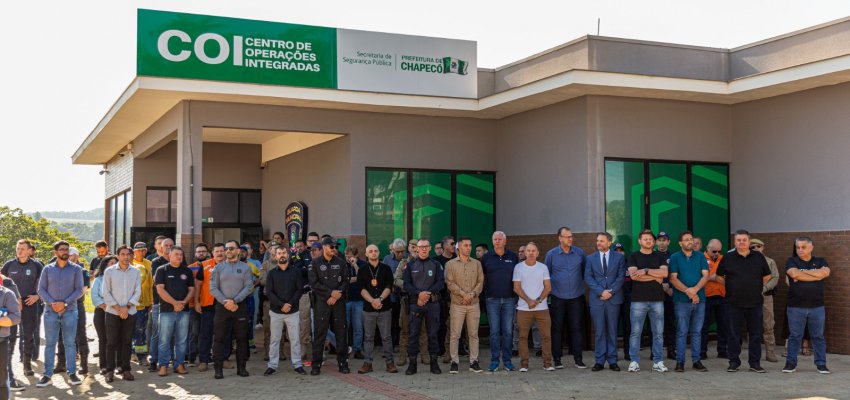 Inaugurada nova base da Guarda Municipal de Chapec&oacute; com central de monitoramento, refor&ccedil;o de equipam