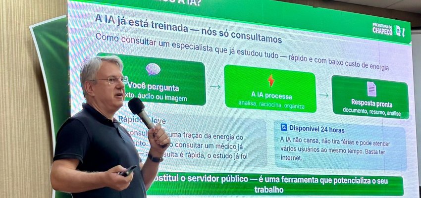 Prefeitura de Chapec&oacute; faz capacita&ccedil;&atilde;o sobre o uso de IA na gest&atilde;o p&uacute;blica