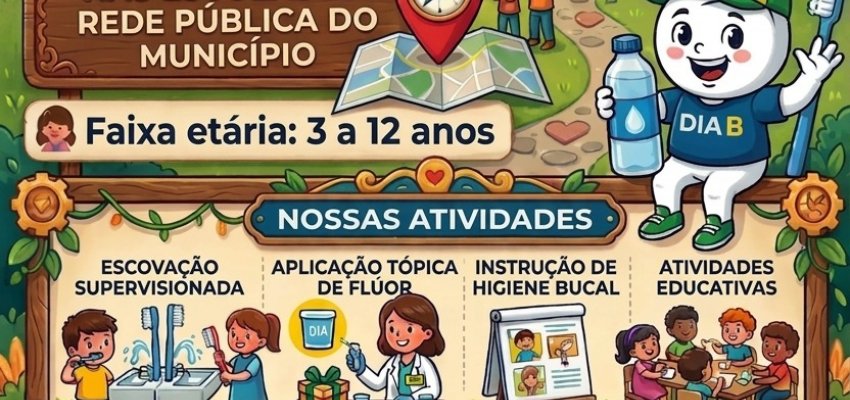 Dia B mobiliza escolas com foco em sa&uacute;de bucal infantil