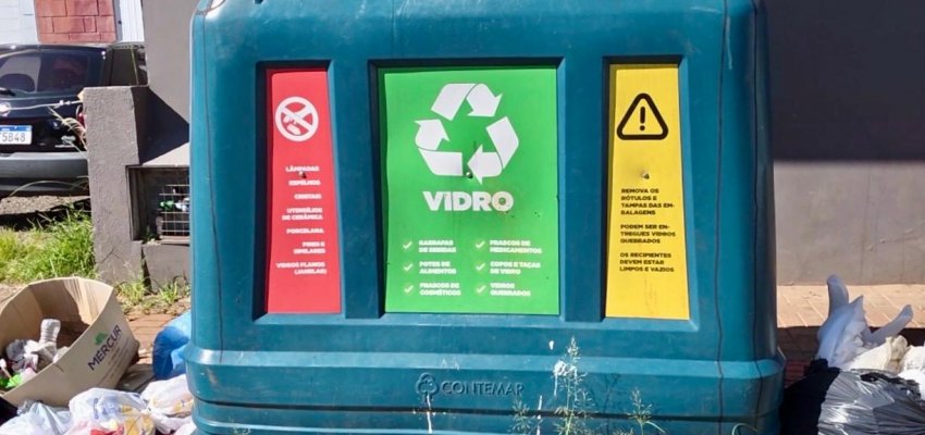Prefeitura orienta para descarte correto em pontos de entrega de vidros