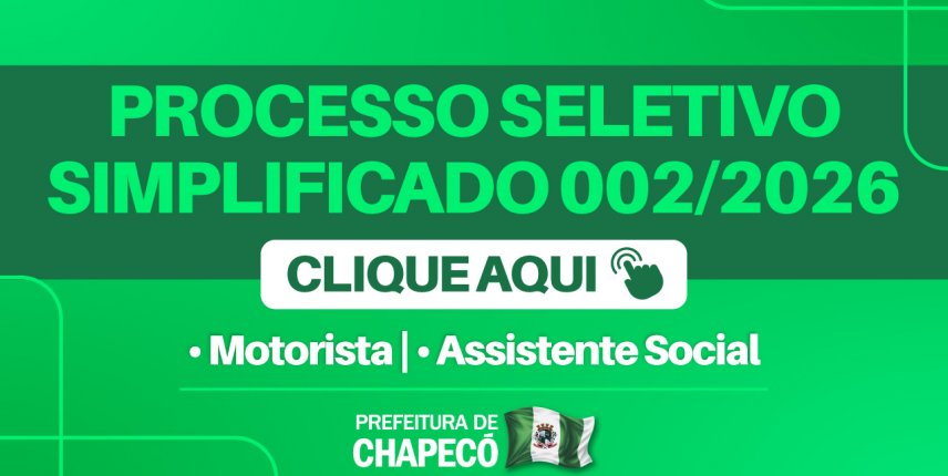 Processo Seletivo Simplificado 002/2026 - Motorista e Assistente Social